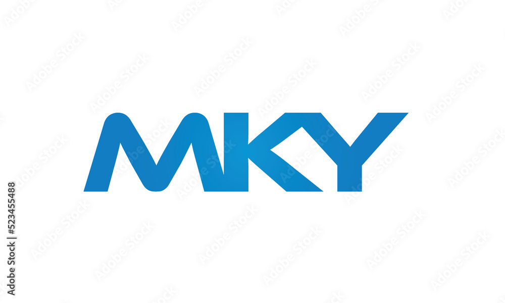 MKY letters linked logo design, Letter to letter connection monogram concepts vector alphabet
