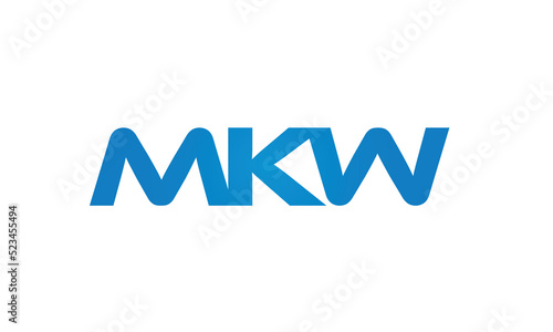 MKW letters linked logo design, Letter to letter connection monogram concepts vector alphabet