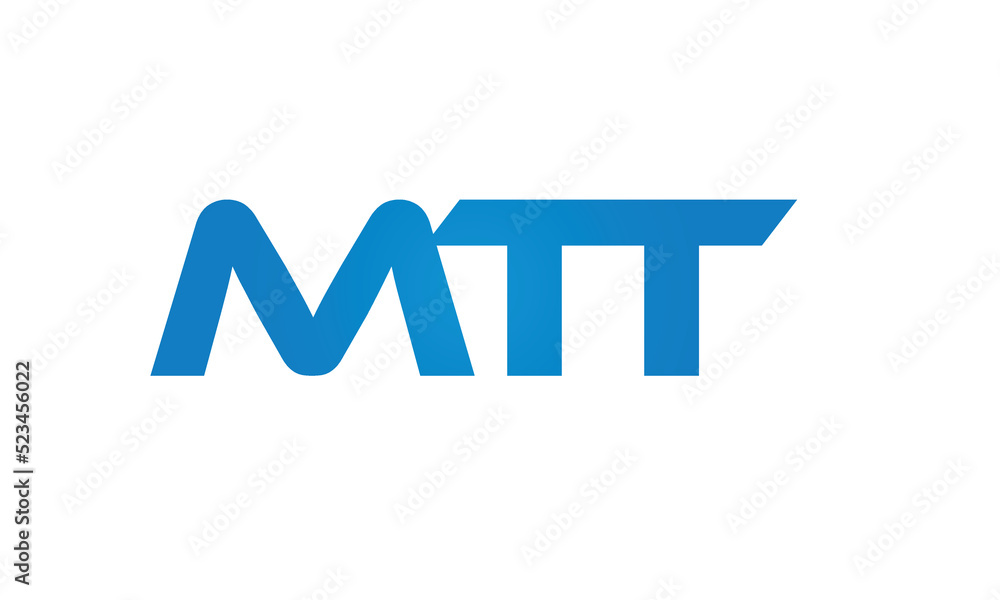 MTT letters linked logo design, Letter to letter connection monogram concepts vector alphabet