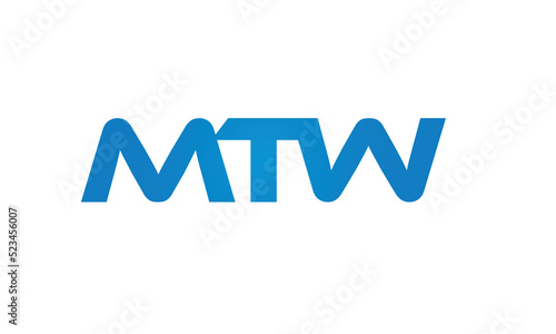 MTW letters linked logo design, Letter to letter connection monogram concepts vector alphabet