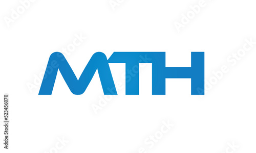 MTH letters linked logo design, Letter to letter connection monogram concepts vector alphabet