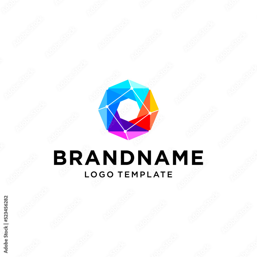 Technology Data Logo Vector Modern Full Colour Technology Data Logo Vector Modern Full Colour