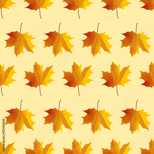Colorful seamless pattern for background and wallpaper. Modern style abstract texture. vector formats.  Maple leaf pattern.