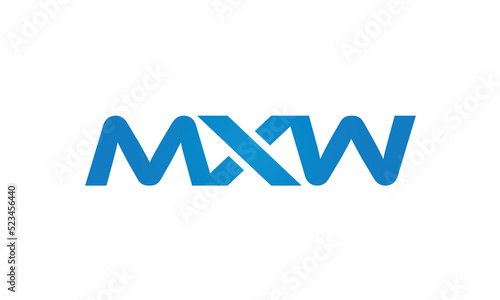 MXW letters linked logo design, Letter to letter connection monogram concepts vector alphabet