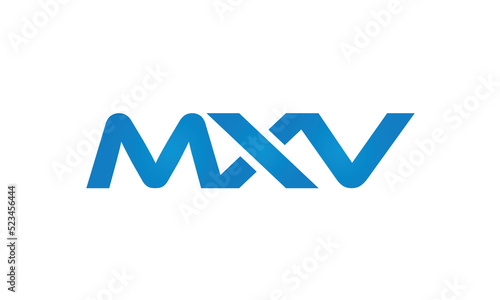 MXV letters linked logo design, Letter to letter connection  monogram concepts vector alphabet photo