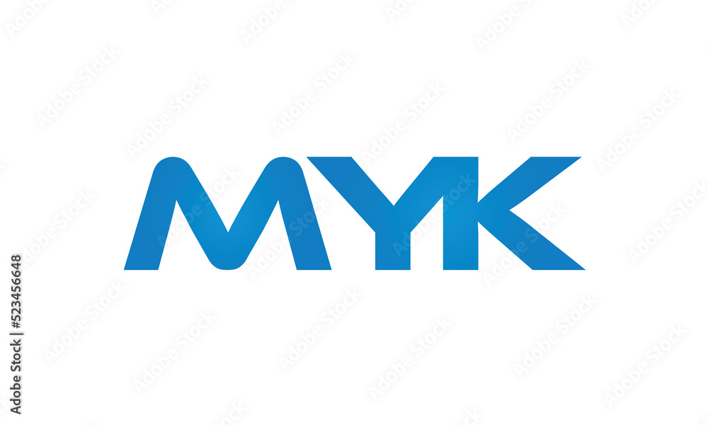 MYK letters linked logo design, Letter to letter connection monogram concepts vector alphabet MYK letters linked logo design, Letter to letter connection monogram concepts vector alphabet