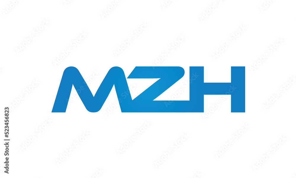 MZH letters linked logo design, Letter to letter connection  monogram concepts vector alphabet