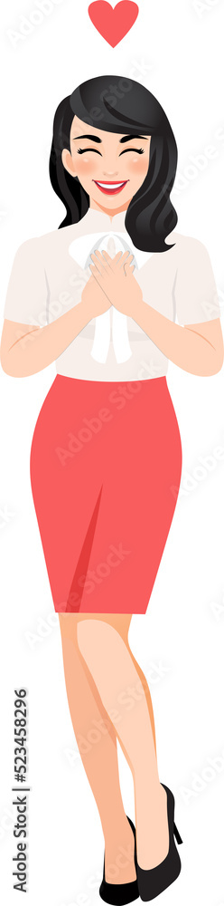 Cartoon character with lady holding hearts. Valentine s Day festival. Love and volunteering Cartoon character with lady holding hearts. Valentine s Day festival. Love and volunteering