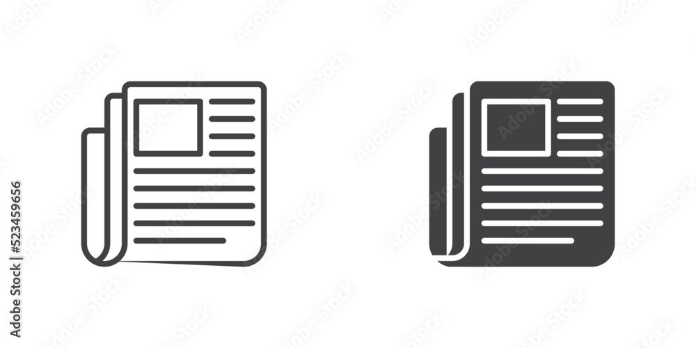 Newspaper different style icon Newspaper different style icon