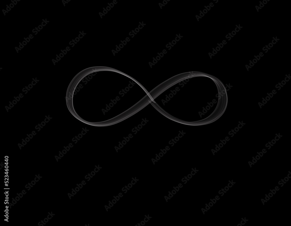 Fototapeta premium infinity shape of realistic smoke on dark background ep04