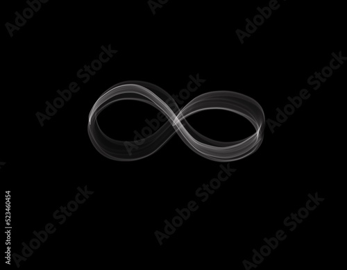 infinity shape of realistic smoke on dark background ep05