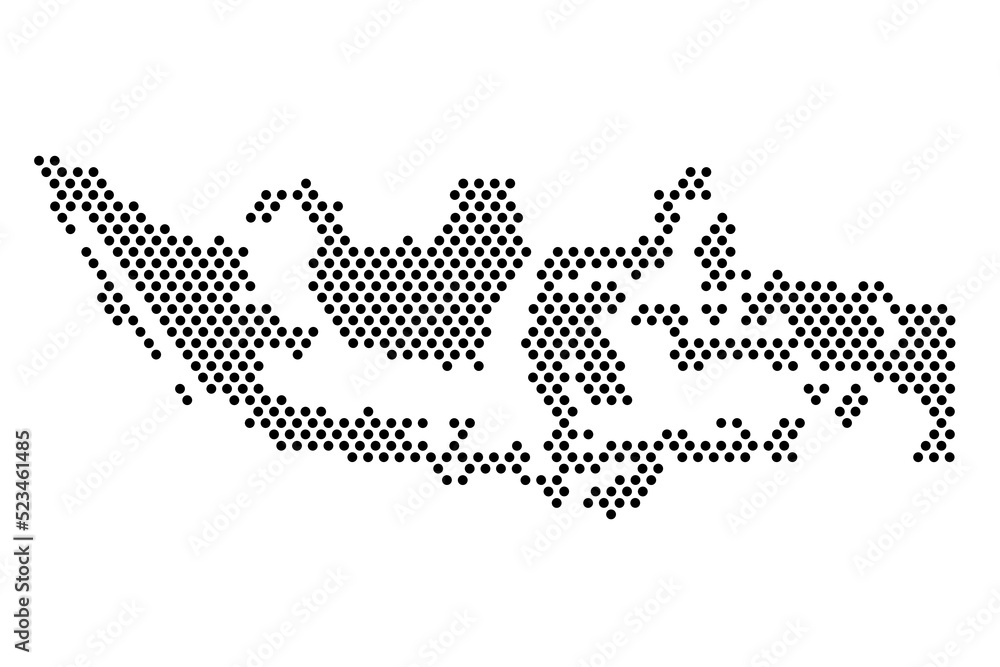 Simple Vector Map Indonesia from black dot formation, Isolated on White Simple Vector Map Indonesia from black dot formation, Isolated on White