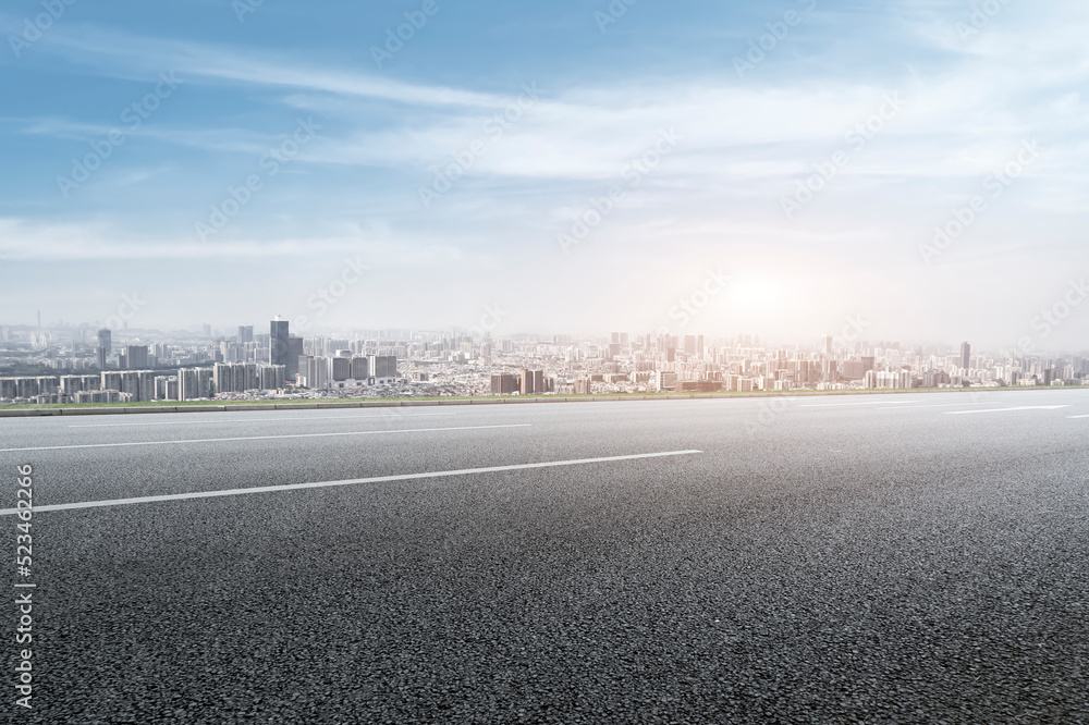 Fototapeta premium The Way Forward and Financial District Buildings