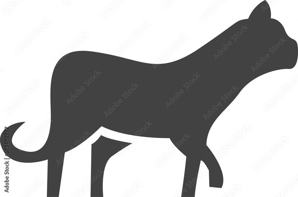 animal silhouettes isolated on transparent background