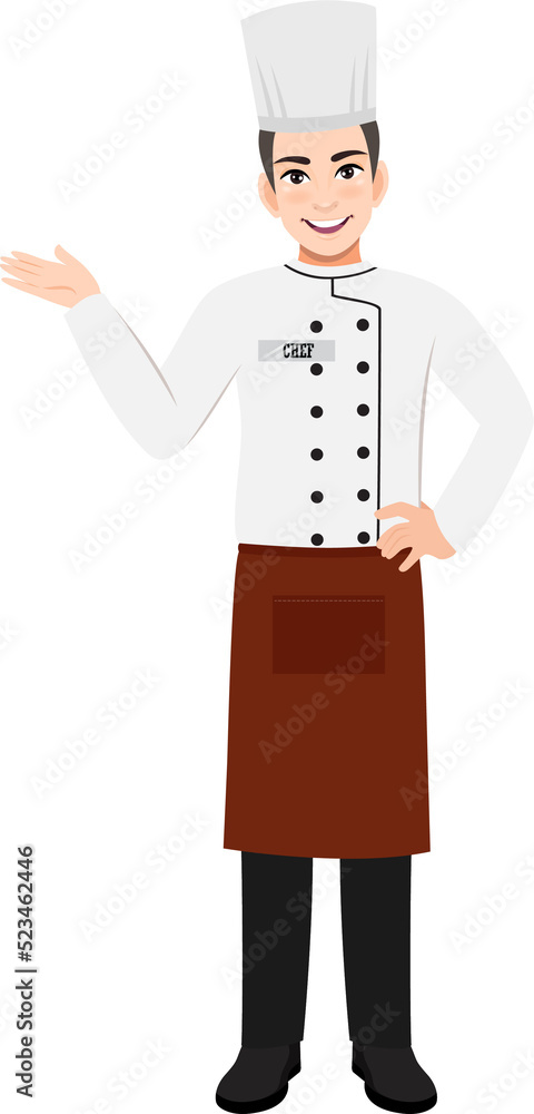 Professional Chef working character design clipart