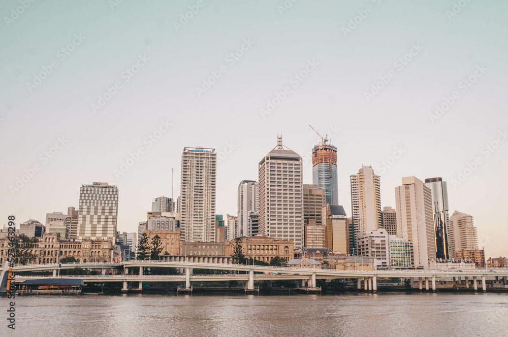 brisbane cityscape during the sunset brisbane cityscape during the sunset
