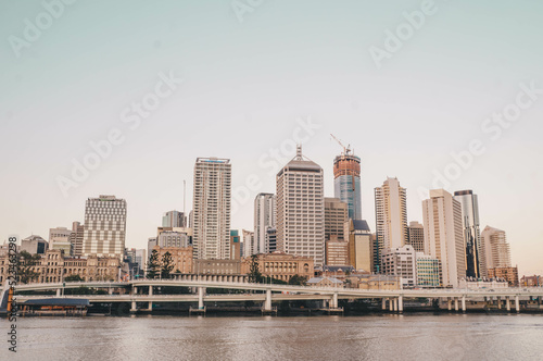 brisbane cityscape during the sunset