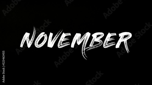 November with black background for calendar. And November is the eleventh and penultimate month of the year. photo