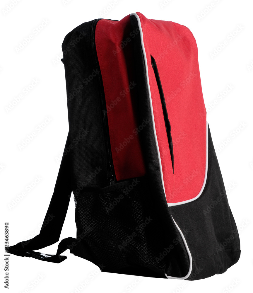 Red backpack side view isolated transparent background png Stock Photo ...