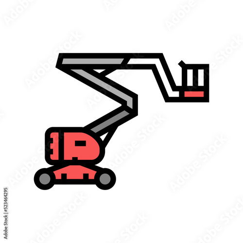boom lift construction car vehicle color icon vector. boom lift construction car vehicle sign. isolated symbol illustration