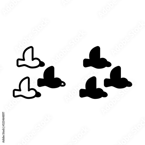 bird migration icon with solid line and glyph style. Suitable for website design, logo, app and UI.