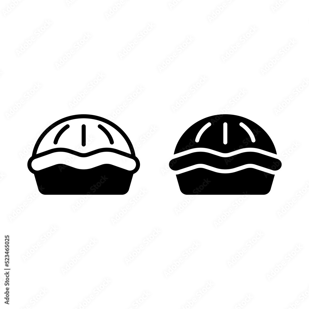 Fototapeta premium pie icon with solid line and glyph style. Suitable for website design, logo, app and UI.