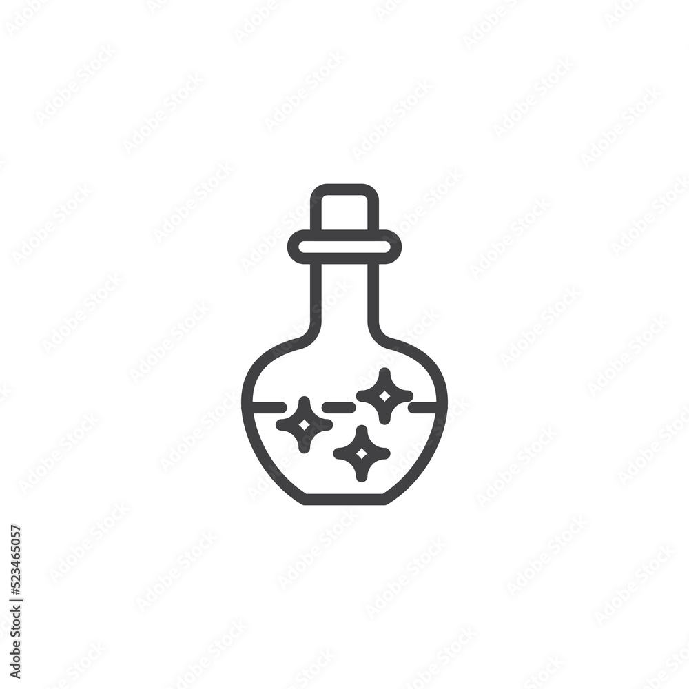 Magic potion flask line icon Magic potion flask line icon