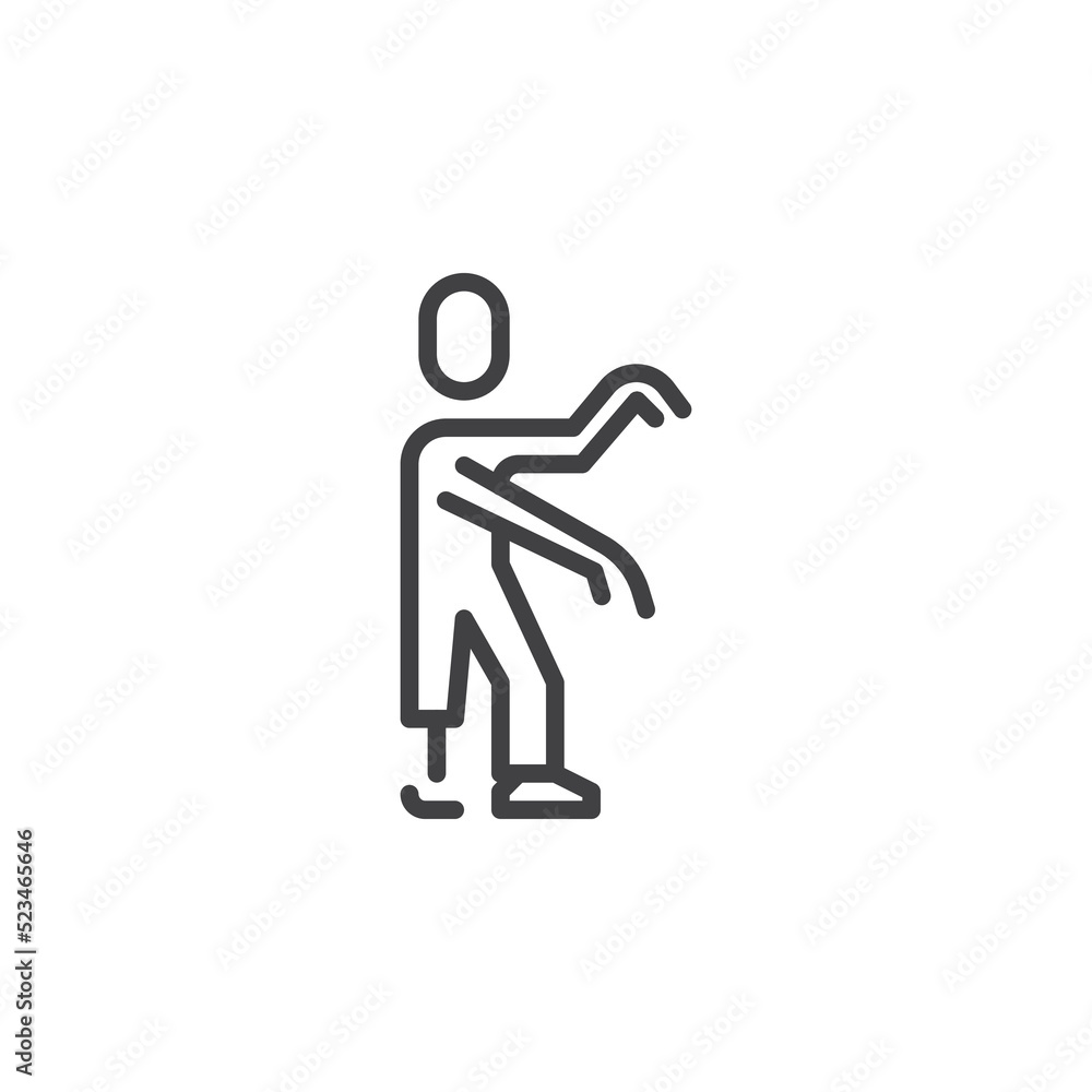 Walking zombie line icon Walking zombie line icon