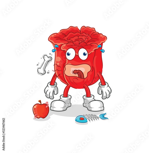 rose burp mascot. cartoon vector