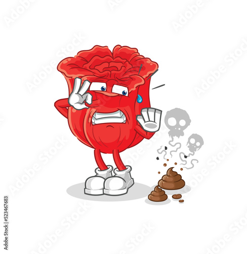 rose with stinky waste illustration. character vector