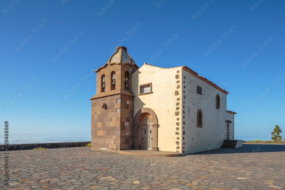 The small church Ermita de San Francisco de Asis on the viewpoint Mirador de Igualero, La Gomera, Spain