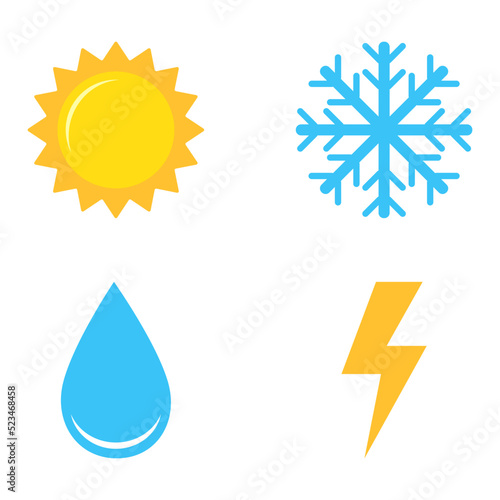 Forecast. Weather icons set on white background