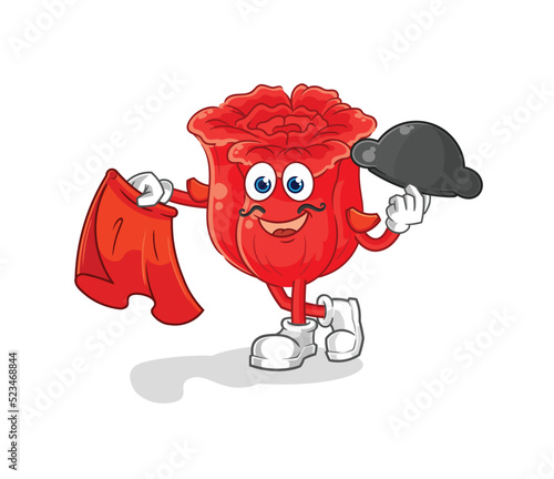rose matador with red cloth illustration. character vector