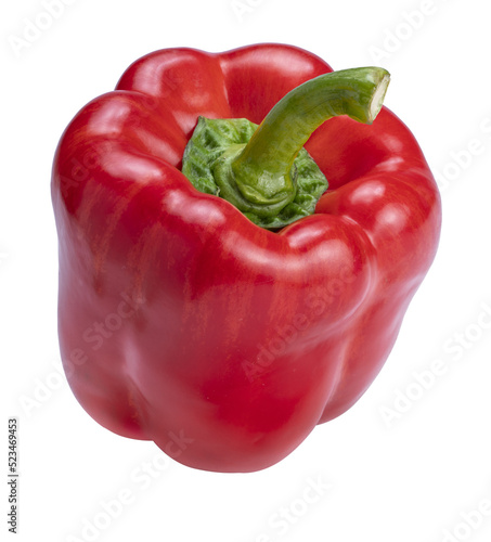Red sweet Bell pepper isolated on white background. Sweet pepper isolated on a white background With png file.