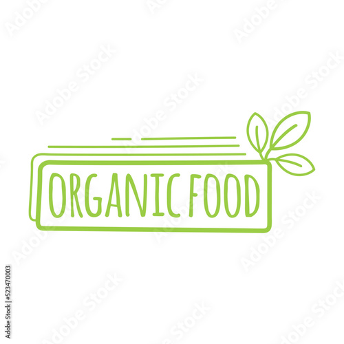 Organic food flat icon. Fresh, natural, gluten free food stamps vector illustration set. Vegan bio GMO free food. Nature and healthy products concept