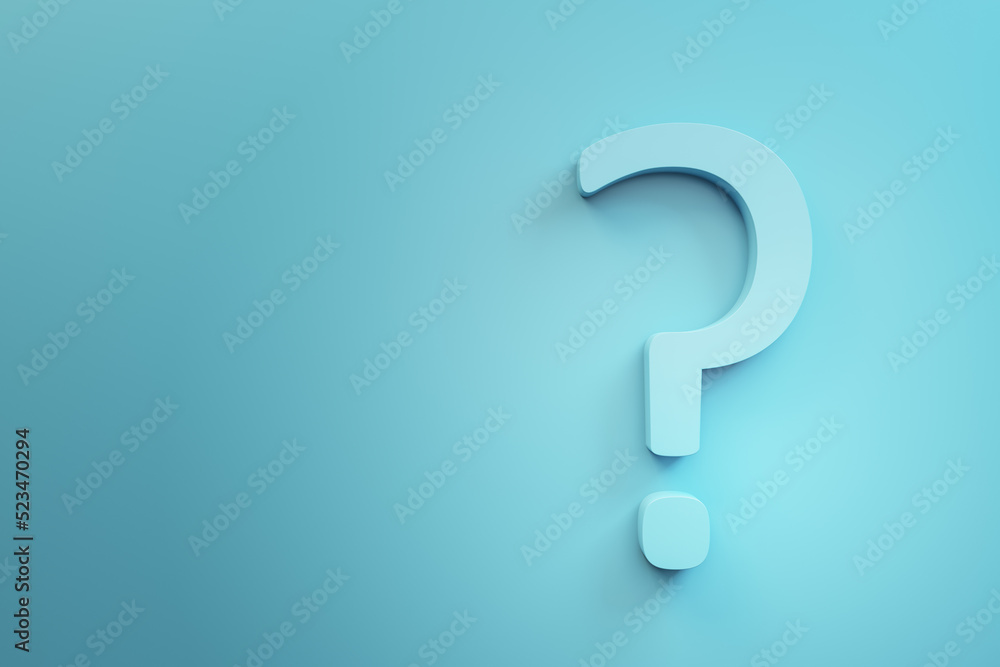 Creative abstract question marks on blue wallpaper with mock up place. Ask, solution and FAQ concept. 3D Rendering. Creative abstract question marks on blue wallpaper with mock up place. Ask, solution and FAQ concept. 3D Rendering.