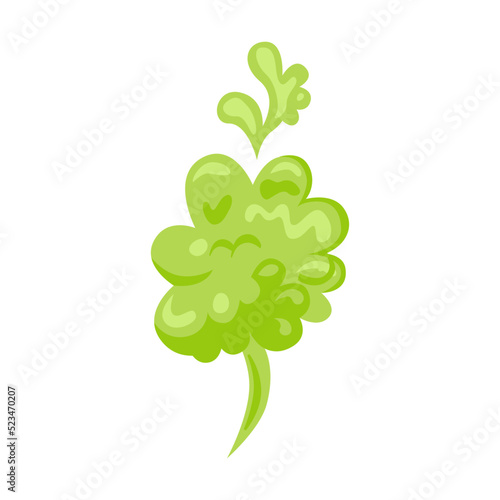 Bad smell flat icon set. Cartoon green toxic steam, stinky dirt breath, odor smoke isolated vector illustration. Fart and stink