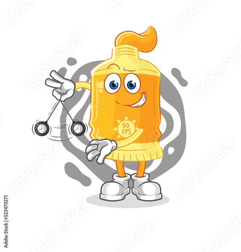 sunscreen hypnotizing cartoon. cartoon mascot vector