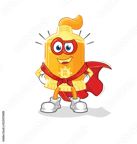 sunscreen heroes vector. cartoon character
