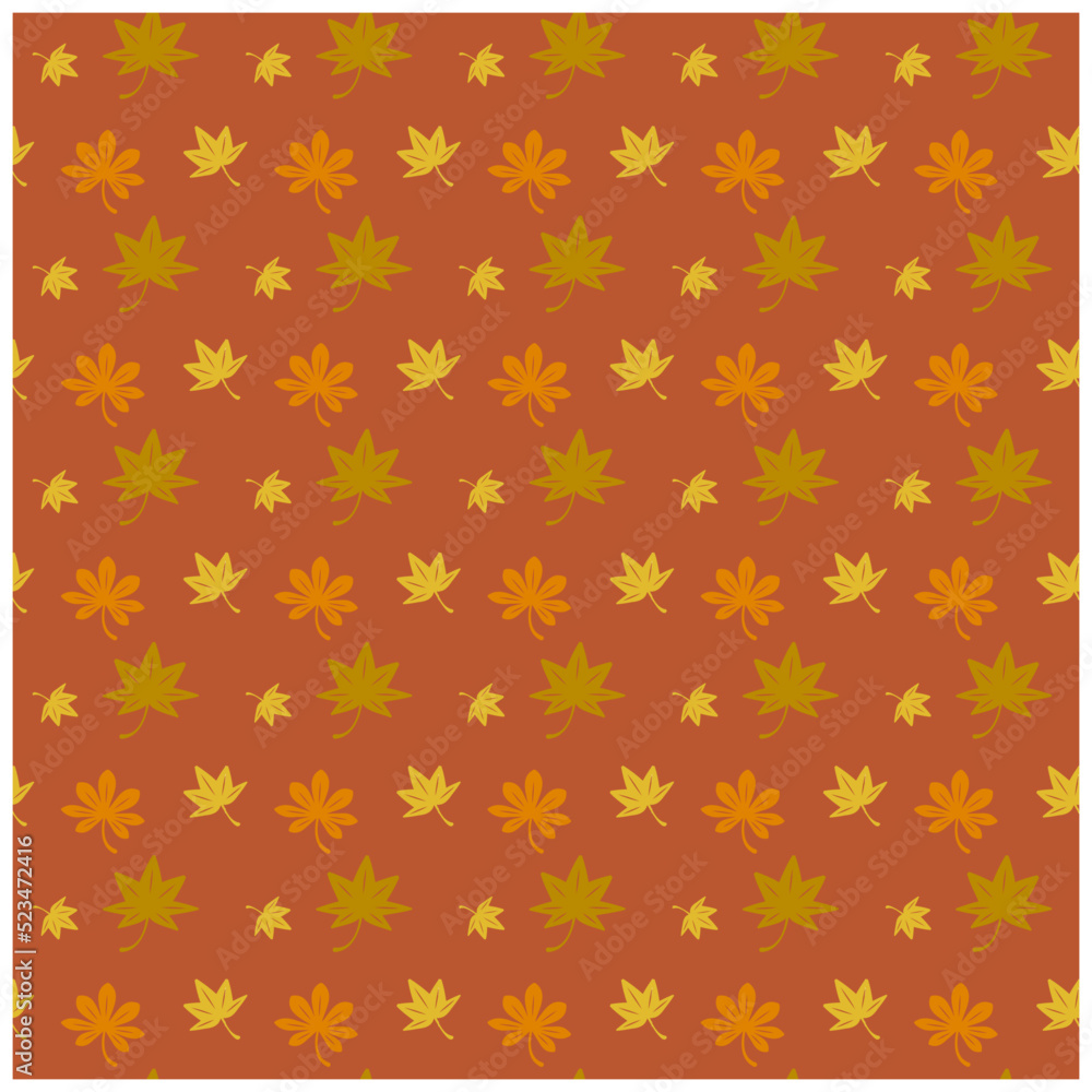 紅葉したもみじのシンプルなシームレスパターン 茶色 紅葉したもみじのシンプルなシームレスパターン 茶色