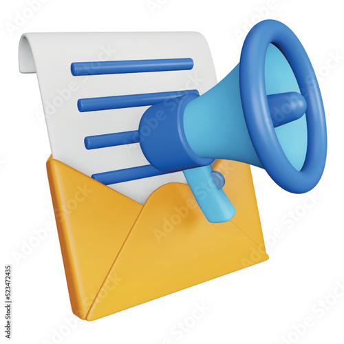 Email promote 3D rendering isometric icon.