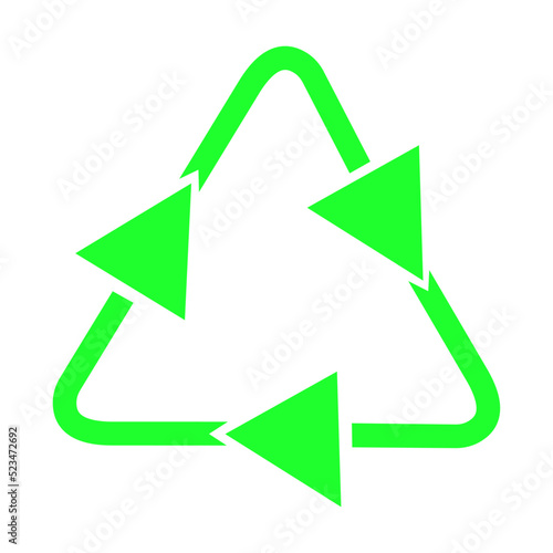 Eco mark isolated vector illustration. Waste reduce. Recycling symbol flat icon photo