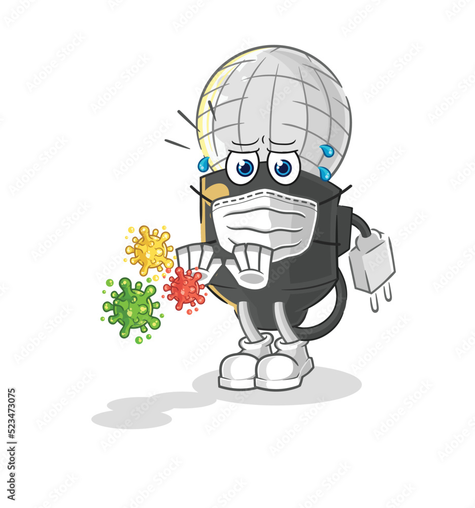 mic refuse viruses cartoon. cartoon mascot vector