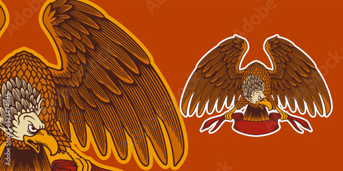 eagle mascot vector illustr...