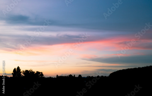 beautiful sky in the evening light background 