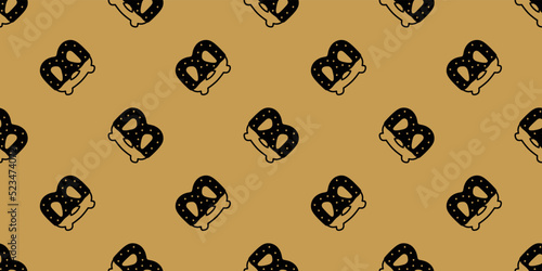 pretzel seamless pattern cookie vector bakery baked snack bread scarf isolated tile background repeat wallpaper cartoon gift wrapping paper doodle illustration clip art design