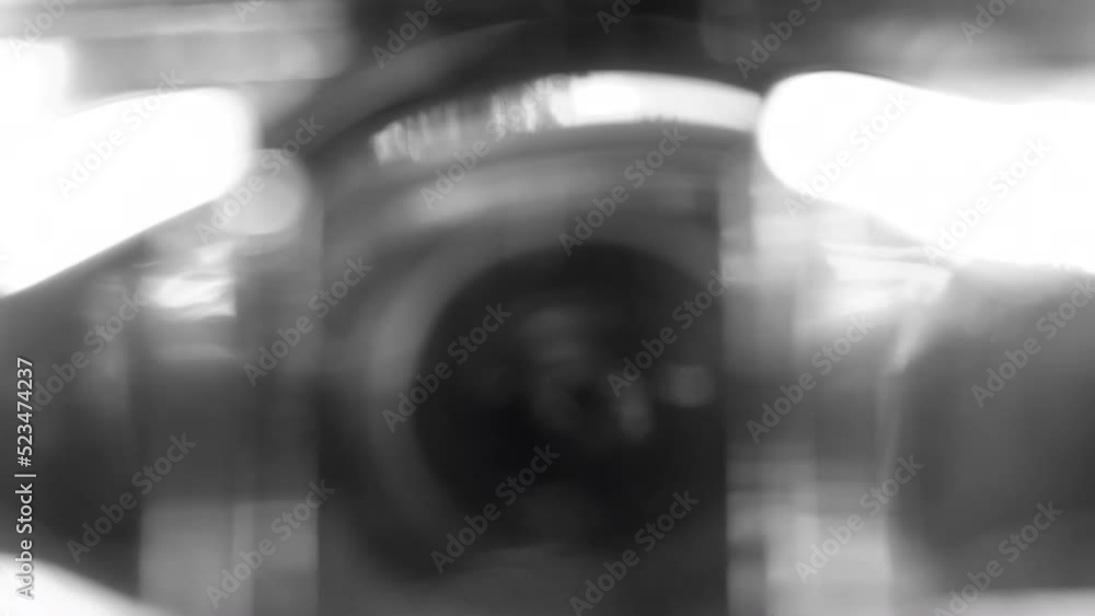 Abstract blurred out of focus background with round mirror, black and white Abstract blurred out of focus background with round mirror, black and white