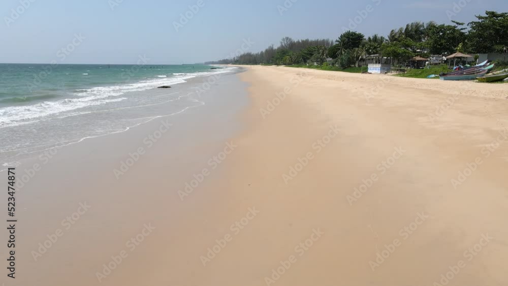 clear beach and wave drone move forward clear beach and wave drone move forward