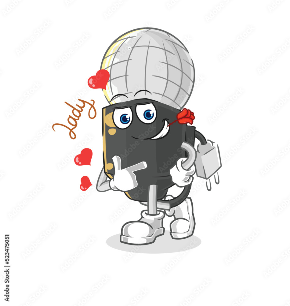 Obraz premium mic flirting illustration. character vector
