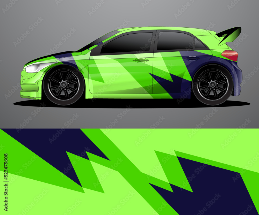 Rally car decal graphic wrap vector, abstract background